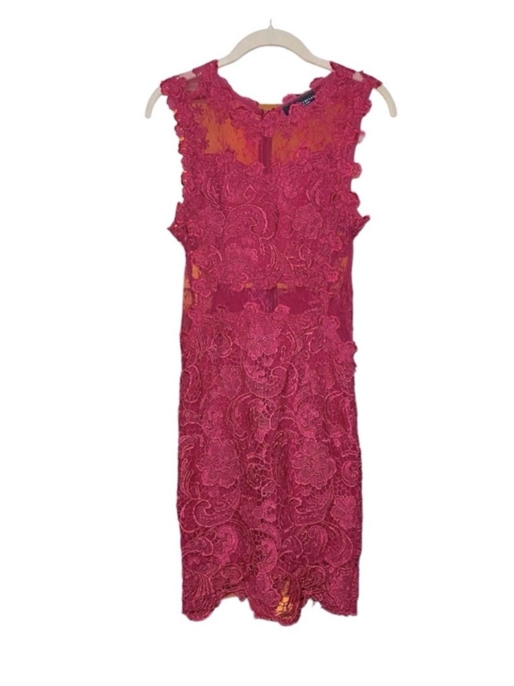 AKIRA Lace Bodycon Dress Pink Fuchsia Small (Runs Small) Cocktail Party